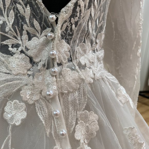 Madison James Style #MJ617 Long Sleeve Wedding Gown - Picture 6 of 12